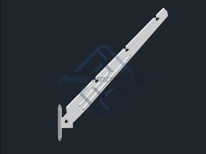 Barb Wire Arm 3 Wire Universal with Wall Mount Fork Latch Bracket